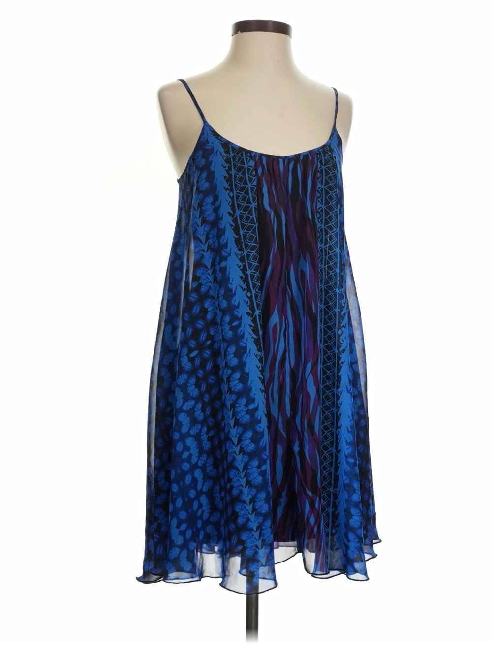 Express XS Blue Flowy Patterned Summer Dress